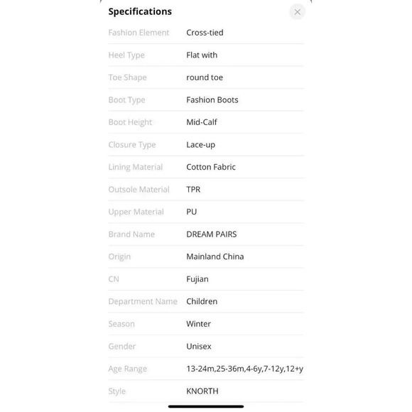 Dream Pairs Insulated Snow Boots Youth sz 3 Waterprrof Mid Calf Unisex - Picture 16 of 16